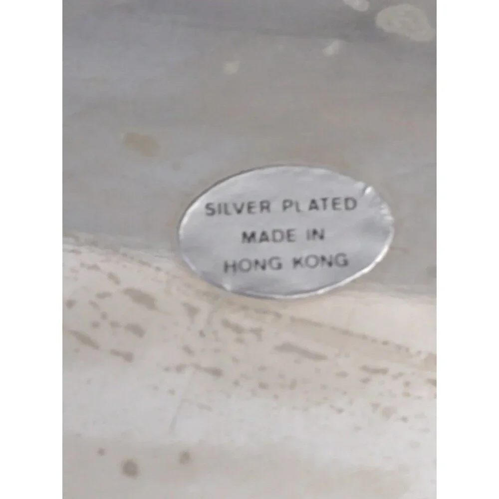 Vintage Silver Plated Covered Casserole Serving Dish Glass Insert Hong Kong